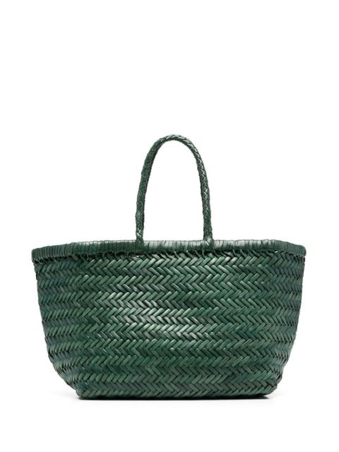 DRAGON DIFFUSION Triple Jump Small woven leather tote - Green
