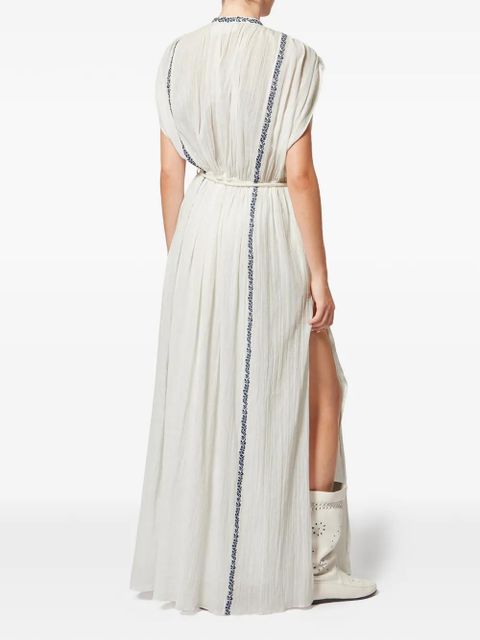 MARANT ÉTOILE LIVIANE embroidery maxi dress - White