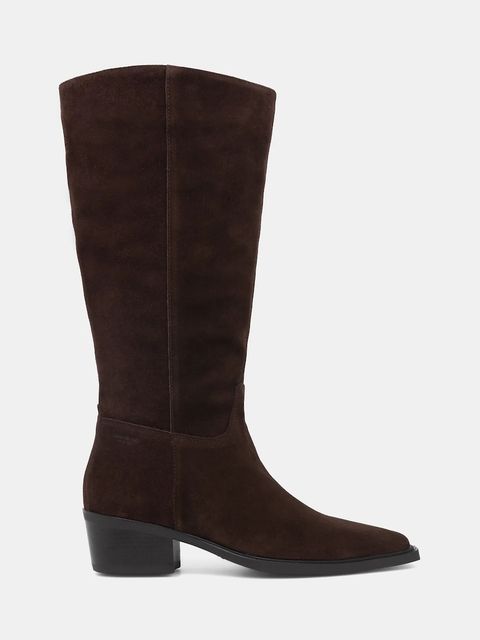 Vagabond Shoemakers kozaki zamszowe KELSEY damskie kolor brązowy na słupku 5810-040-31