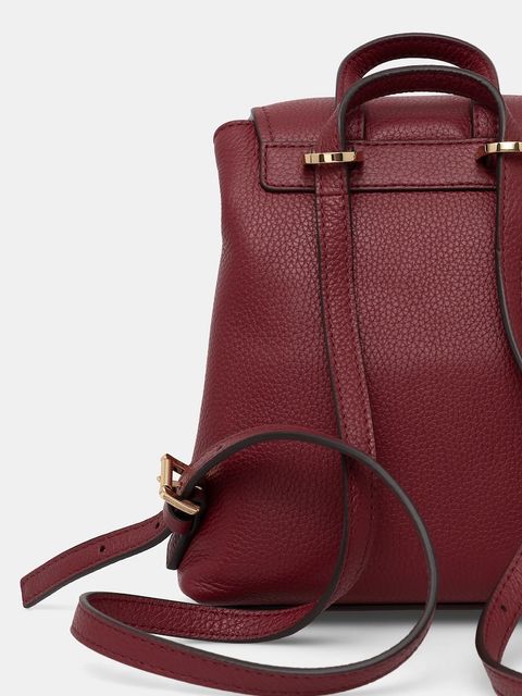 MICHAEL Michael Kors plecak skórzany QUINN damski kolor bordowy mały gładki 30T5GQNB0L