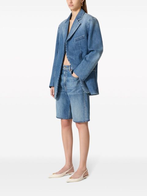 Valentino Garavani high-waisted denim shorts - Blue
