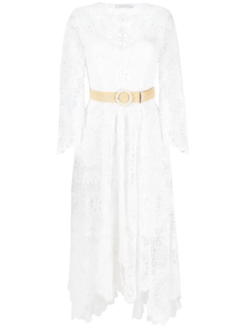 ZIMMERMANN Chintz doily-lace midi dress - White - zdjęcie produktu nr 1