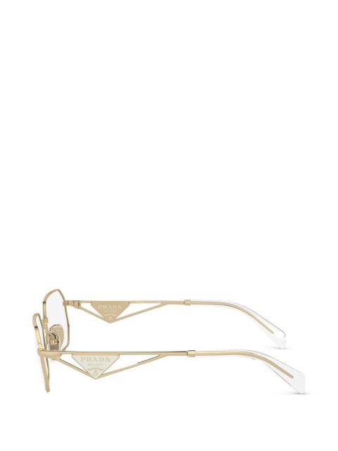 Prada Eyewear geometric logo glasses - Gold