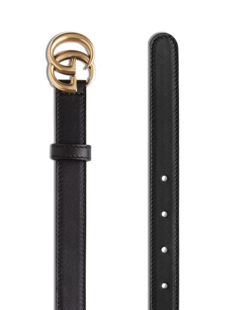 Gucci Leather belt with double G buckle - Black - zdjęcie produktu nr 2
