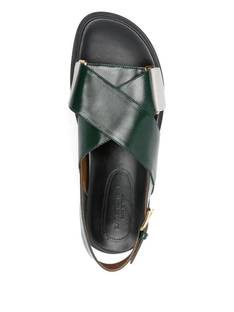 Marni criss-cross buckle sandals - Green