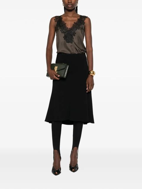 Jil Sander zip-fastening layered midi skirt - Black - zdjęcie produktu nr 2