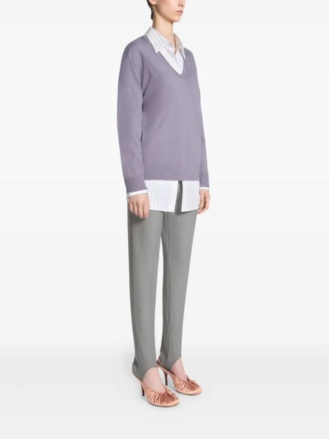 DRIES VAN NOTEN V-neck merino wool sweater - Purple - zdjęcie produktu nr 2