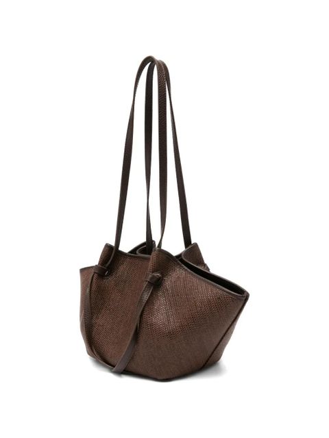 Yuzefi Mochi woven-effect shoulder bag - Brown