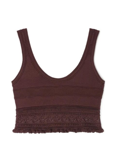 SANDRO lace crop top - Brown - zdjęcie produktu nr 1