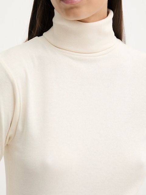 Marc O'Polo longsleeve kolor beżowy z golfem 5000007490