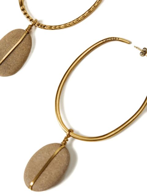 TWINSET gold-tone stone-embellished hoop earrings - zdjęcie produktu nr 2