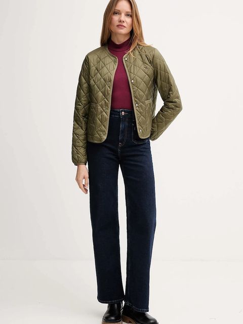 Tommy Hilfiger kurtka kolor zielony przejściowa WW0WW47290