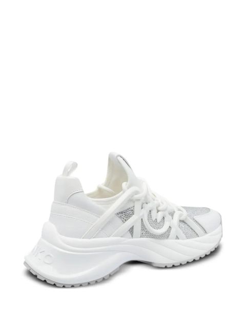 PINKO Ariel crystal-embellished lace-up sneakers - White - zdjęcie produktu nr 2