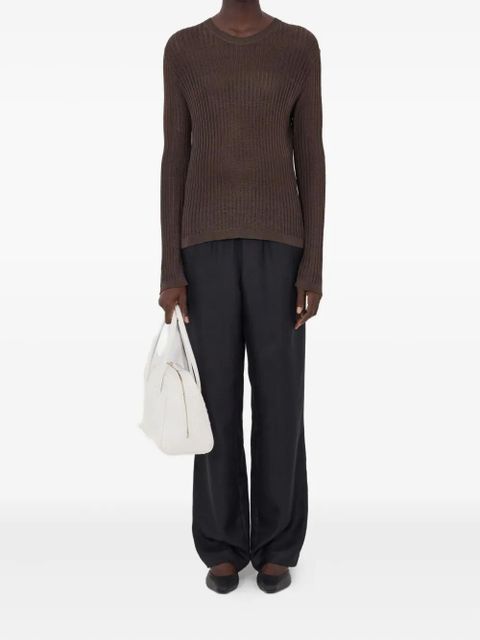 LouLou de Saison Hedora ribbed semi-sheer jumper - Brown - zdjęcie produktu nr 2