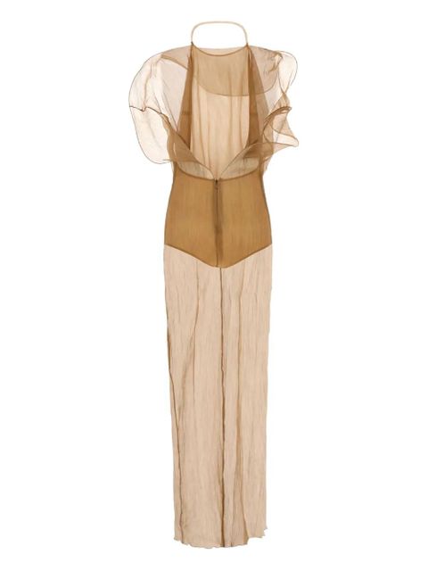 Magda Butrym ruffled crepe maxi dress - Neutrals - zdjęcie produktu nr 2