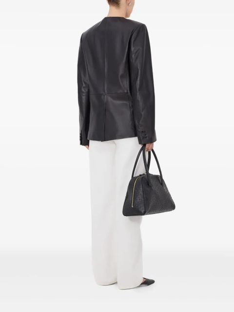 LouLou de Saison Paoli asymmetric lapel leather jacket - Black