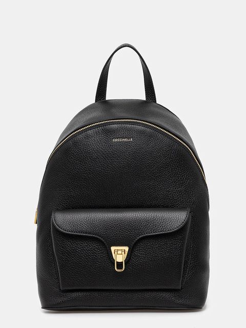 Coccinelle plecak skórzany damski kolor czarny duży gładki E1.TFK.14.02.01 - zdjęcie produktu nr 1