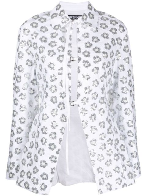 Jacquemus La Chemise Lavoir Brodée embellished shirt - White - zdjęcie produktu nr 1