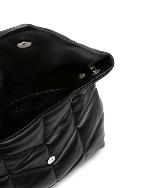 Saint Laurent medium Loulou puffer chevron-logo shoulder bag - Black