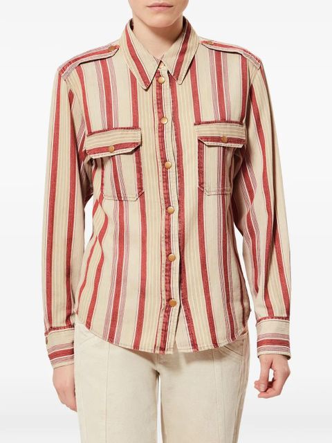 MARANT ÉTOILE GELVA striped shirt - Red