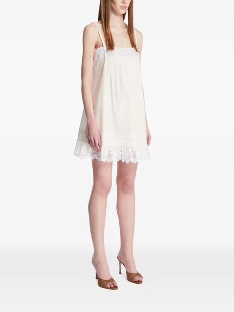 Saint Laurent lace trim dress - White