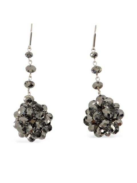 ISABEL MARANT Ga crystal-cluster drop earrings - Silver
