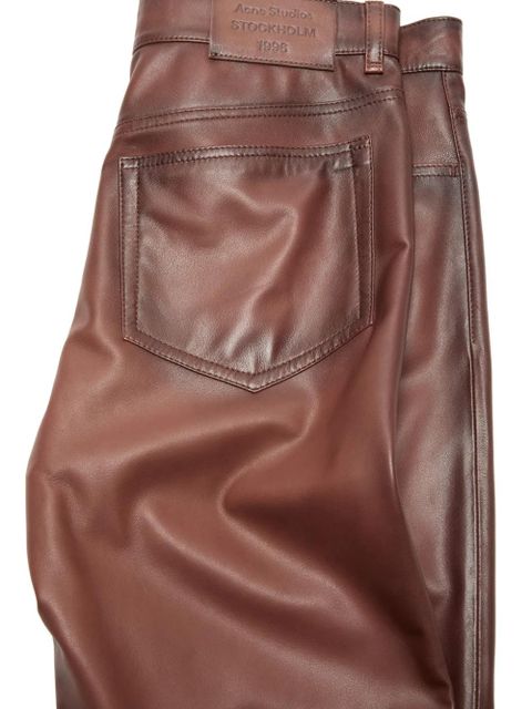 Acne Studios faded-effect leather trousers - Brown