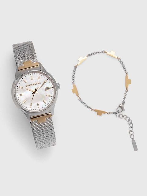 Trussardi zegarek i bransoletka kolor srebrny R2453170503 - zdjęcie produktu nr 1