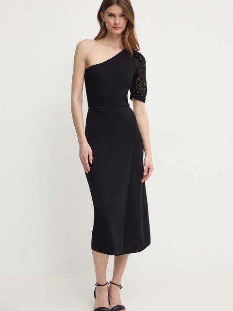 Morgan sukienka RMABELA kolor czarny midi rozkloszowana