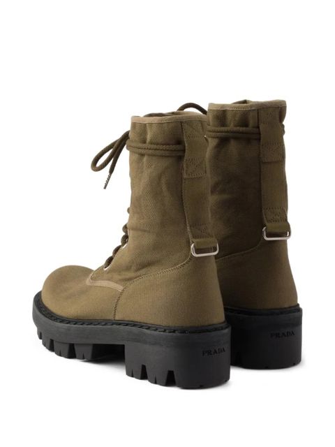 Prada lace-up lug-sole boots - Green