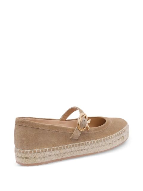 Gianvito Rossi Elda buckled espadrille ballet-flats - Neutrals