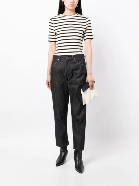 Jil Sander contrast-stitching cotton straight-leg jeans - Blue