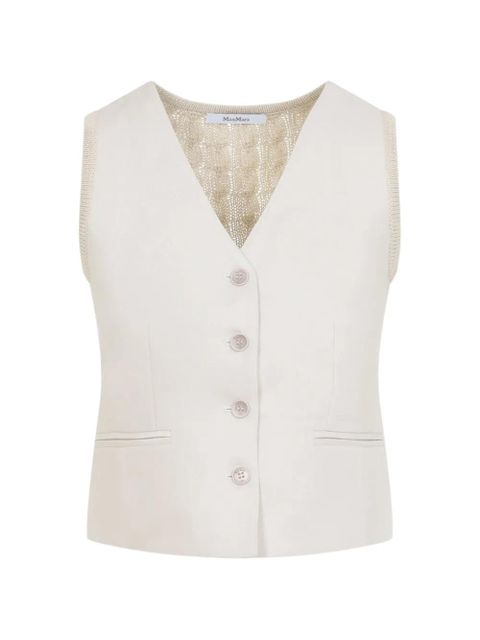 Max Mara V-neck button gilets - Neutrals - zdjęcie produktu nr 1