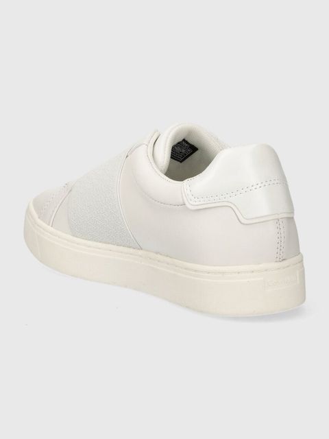 Calvin Klein sneakersy skórzane CLEAN CUPSOLE SLIP ON kolor biały HW0HW02007