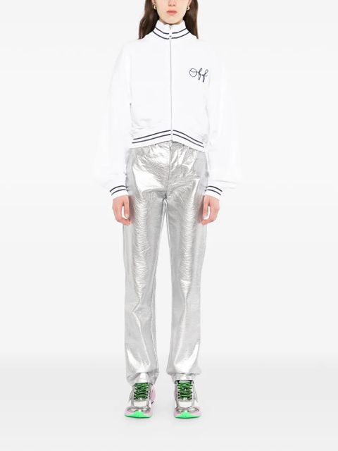 Off-White logo-embroidered striped bomber jacket - zdjęcie produktu nr 2