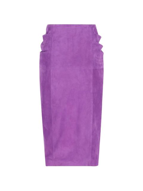 Valentino Garavani suede midi skirt - Purple - zdjęcie produktu nr 2