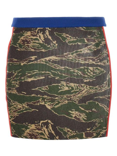 Diesel camouflage rib-knit skirt - Green