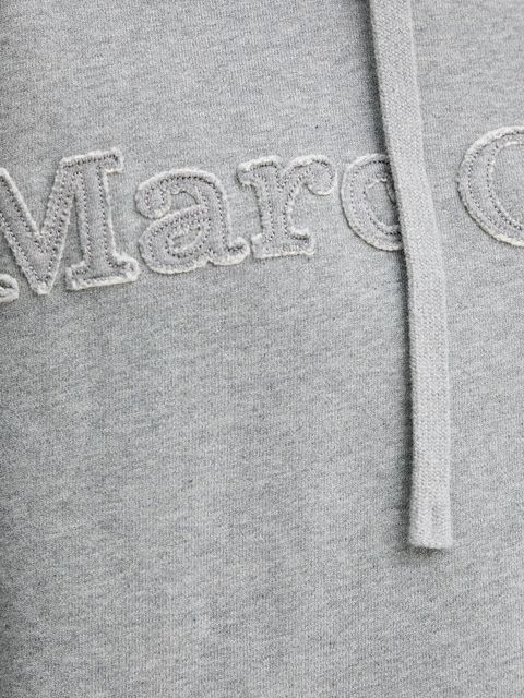 Marc O'Polo bluza bawełniana damska kolor szary z kapturem melanżowa 508403054089