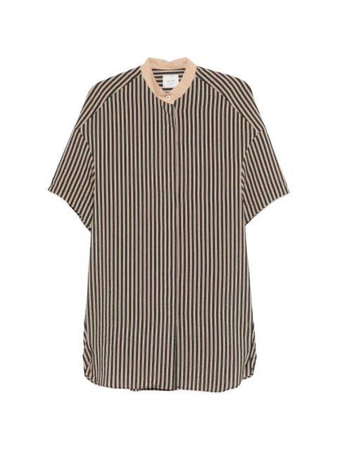 Alysi striped band-collar mini dress - Black - zdjęcie produktu nr 1