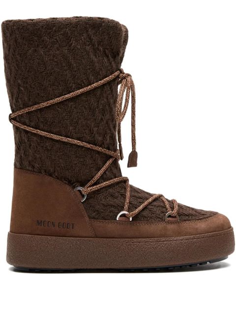 Moon Boot knit lace-up boots - Brown - zdjęcie produktu nr 1