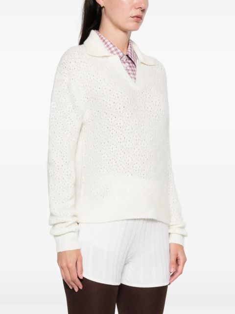 MC2 Saint Barth pointelle V-neck sweater - Neutrals