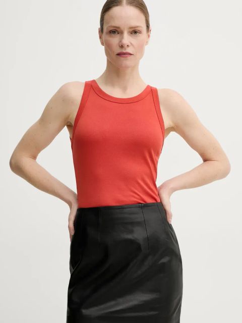 Marc O'Polo top bawełniany kolor czerwony 503211250011