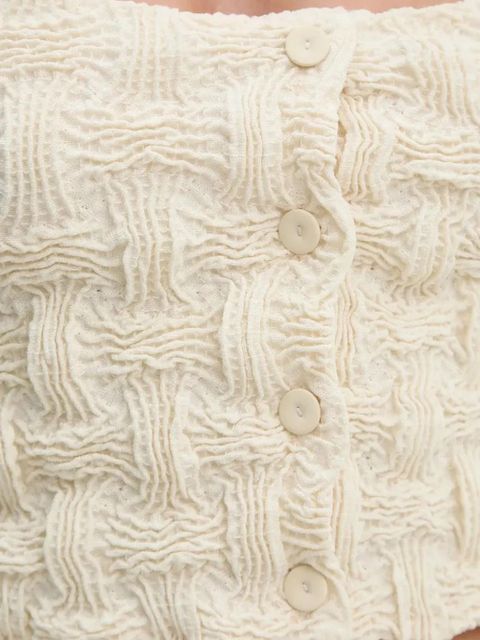 Nanushka woven buttoned-up top - Neutrals