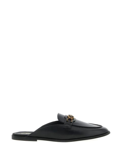 PINKO Naty 09 logo leather sabot - Black - zdjęcie produktu nr 1