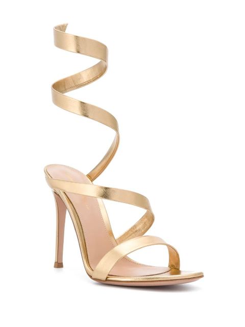 Gianvito Rossi twist-strap leather sandals - Gold - zdjęcie produktu nr 2