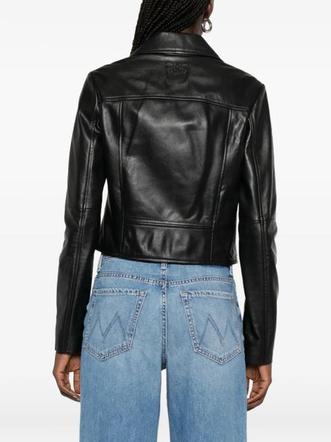 PINKO zip leather jacket - Black