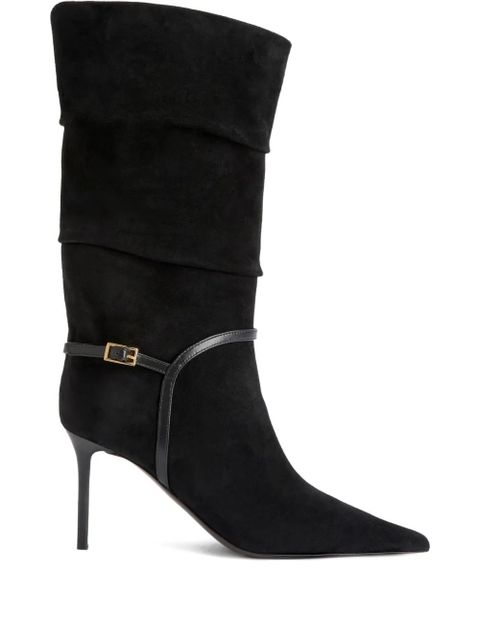 Giuseppe Zanotti 85mm SECRET pleated suede boots - Black - zdjęcie produktu nr 1