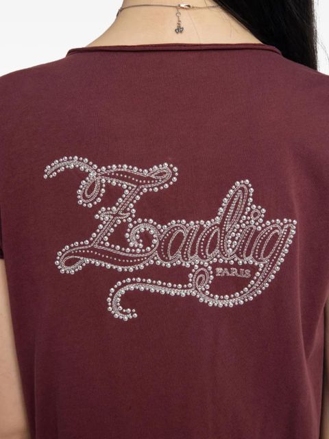 Zadig&Voltaire crystal-embellished V-neck T-shirt - Red