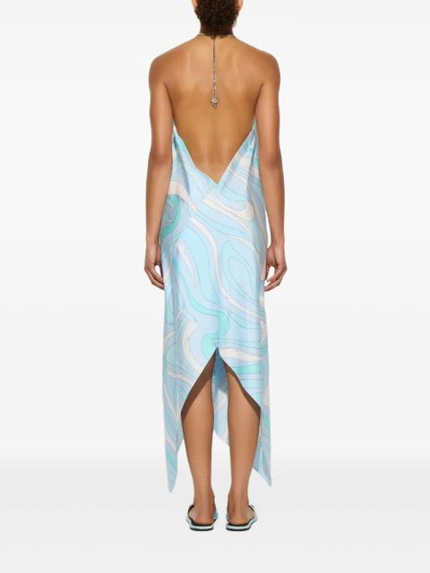 PUCCI marmo-print silk midi dress - Blue - zdjęcie produktu nr 2