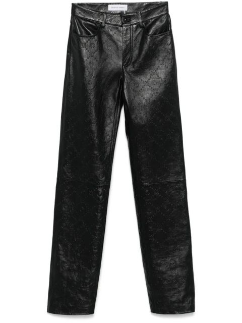 Marine Serre moonogram-embossed straight trousers - Black - zdjęcie produktu nr 1